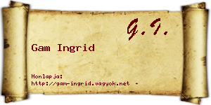Gam Ingrid névjegykártya